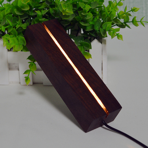 Custom 6 inch Rectangle Display Pedestal, Warm Color Rectangle Led <b>Lights</b> Display Base, Crystal Wooden Lighted Stand for Acrylic - Product Image 3