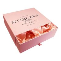 Produits de beauté personnalisés, Kits de bienvenue, boîte-cadeau de luxe, Extension de cheveux, boîtes d'emballage en papier pour perruque avec tissu, doublure en Satin, cadeau rigide