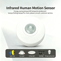 Détecteur de mouvement PIR de plafond à 360 degrés avec détection de mouvement humain sur 6 m pour éclairage automatique (110-240 V CA)