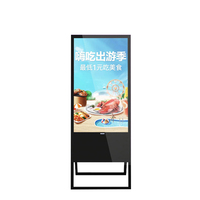 Papan Menu Digital Portabel 55 Inci, Papan Nama, Layar Tampilan Iklan Pintar, Papan Tanda Elektronik