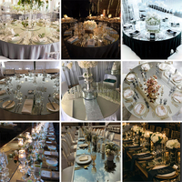 Nappe de table miroir JINDY pour hôtel, vente en gros, argentée, pour décoration de mariage, effet réfléchissant