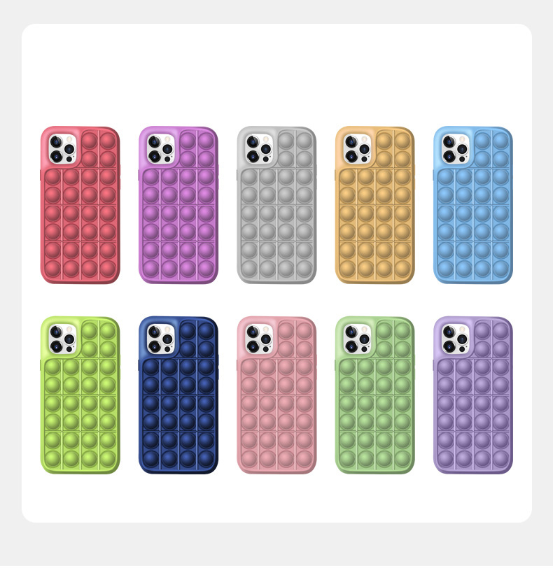 Bubble Pop Mobile Phone Silicone Cases Stress Relief For Iphone