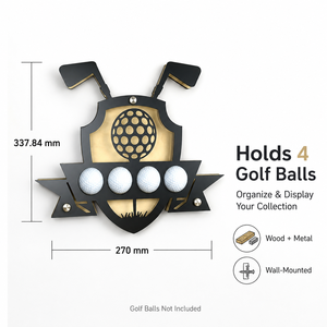 Support mural décoratif pour balles de golf en bois et fer – Idéal pour les souvenirs de rondes mémorables, les collectionneurs, les clubs et la décoration intérieure - Product Image 2