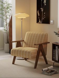 <span class=keywords><strong>Fauteuil</strong></span> d'appoint <span class=keywords><strong>vintage</strong></span> en bois massif de style mid-century, rembourré, pour salon, balcon ou bureau de lecture - Product Image 1