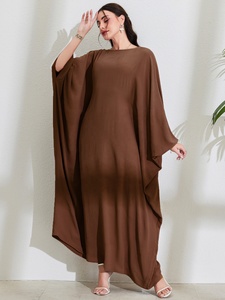 Nuovo elegante abito Abaya da donna manica lunga a pipistrello con cravatta girocollo alla moda elegante abito dal <span class=keywords><strong>mondo</strong></span> del Medio Oriente arabo - Product Image 5
