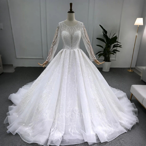 Vestido de Novia Personalizado con Cuentas y Lentejuelas, Vestido de Princesa con Mangas Largas, Vestido de Novia Árabe Lsbh18 - Product Image 3