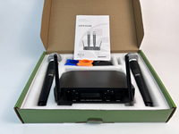 GAW-GLXD4 Microphone Sans Fil Professionnel FM Anti-Larsen Portable Dynamique 1-en-2 pour Performance et Conférence Vocal Chaleur