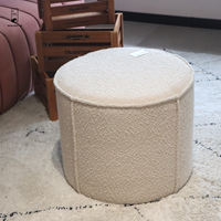 Nouveau rond doux Chenille Pouf maison chambre meubles dressing maquillage pouf repose-pieds canapé tabouret