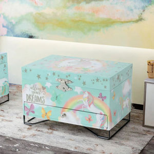 Siempre brillante lujo personalizado <span class=keywords><strong>princesa</strong></span> unicornio diseño manivela <span class=keywords><strong>caja</strong></span> de música 60s sonido madera baratija cajones estrella ornamento regalo para - Product Image 3