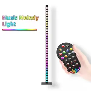 1,2 м 4 фута музыкальная ТВ-игра окружающее распознавание голоса умное управление Wi-Fi RGB светодиодный напольный стробоскоп музыкальный свет