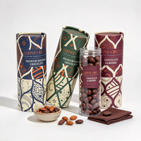 Boîte d'emballage alimentaire cylindrique personnalisée en papier, tube vintage imprimé pour chocolat, noix, snacks, cadeaux, OEM ODM