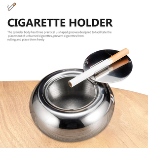 Cendrier à cigares rond en acier inoxydable, plateau à cigares personnalisé avec couvercle - Product Image 4