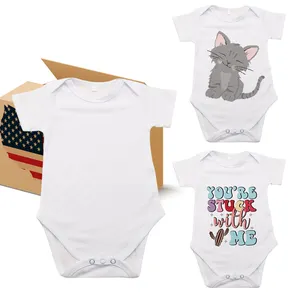 American Unisex Sizes Baby Sublimation Bodysuit 100% polyester Short Sleeve baby onesie for White Sublimation Transfer