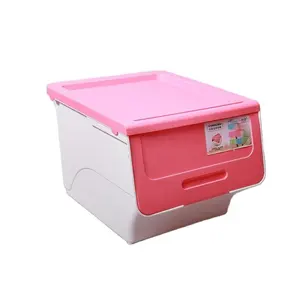 50L BPA免费厨房矩形耐用塑料宠物食品面粉存储容器饭桶箱，带附盖家用