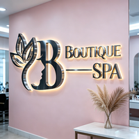 Letrero Comercial con Retroiluminación LED Dorada, Letrero Acrílico 3D con Retroiluminación LED, Letrero con Logotipo Retroiluminado para Decoración de Tiendas y Empresas