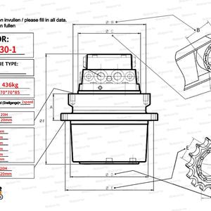 Transmisión Final para Excavadora HITACHI ZX330-1 ZX330 ZX350LC ZX370, Repuesto 9190296 9195488 9213431 9231673 9197359 9203778 4451685 - Product Image 2