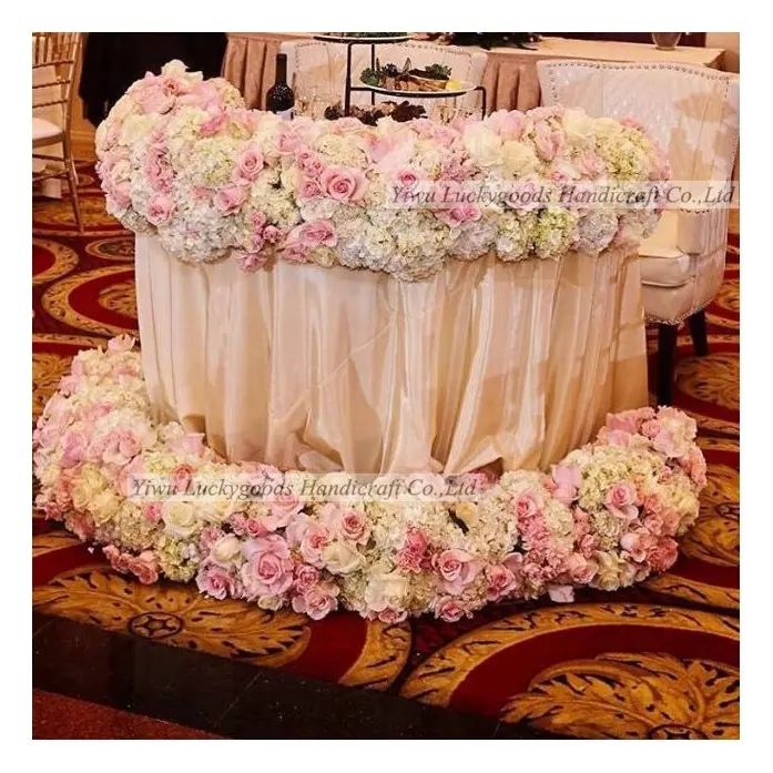 Lfb537 flores artificiais artesanais de luxo, decoração de mesa de seda, casamento,