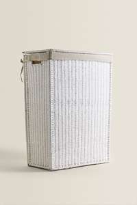 Cestini <span class=keywords><strong>portabiancheria</strong></span> pieghevoli in corda di carta intrecciata a mano con Organizer pieghevole con struttura in ferro ZH - Product Image 2