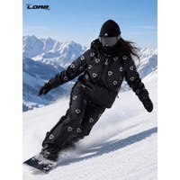 Combinaison de ski pour femme noire, nouvelle collection 2026, coupe-vent et imperméable, pour snowboard et ski alpin