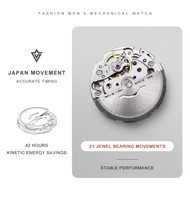 CADISEN 8247 Nouvelle montre pour homme étanche, automatique, mécanique, mouvement japonais, acier inoxydable, 10 ATM, verre saphir