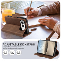 Étui portefeuille en cuir premium pour iPhone Duo avec boucle magnétique, porte-cartes et support rabattable