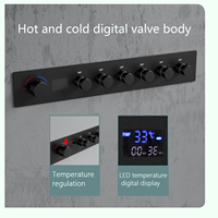 Système de douche luxueux avec éclairage LED, robinet de douche chaud et froid, salle de bain, pomme de douche LED 28*15 pouces avec jet de massage corporel