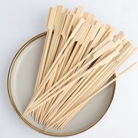 Bâtonnets de bambou écologiques jetables pour brochettes, plats, 10/15/20/25 cm, qualité alimentaire, Teppo Stick, usage unique pour barbecue