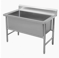 Équipement de cuisine commerciale Évier à bassin unique en acier inoxydable 304 extra large pour la décongélation et le lavage des légumes Plat approfondi