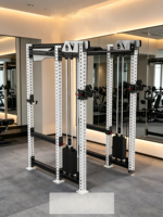 Rack de musculation professionnel avec double croisement de câbles et pile de poids, machine Smith robuste pour l'entraînement de force
