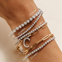 Chaînes de tennis personnalisables RINNTIN BSB-T bijoux en argent sterling 925 2mm 3mm 4mm bracelet de tennis en zircon cubique CZ