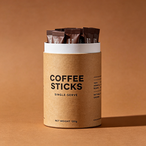 OEM Coffee Single-Serve Kraft Paper Tube Packaging Gold <b>Foil</b> Recyclable Cylinder <b>Container</b> FOR Coffee Sticks, Tea & Matcha - Product Image 4