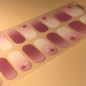 แผ่นเล็บเจลแบบกึ่งหายสติกเกอร์ติดเล็บแผ่นติดเล็บลายหัวใจสีชมพูวาเลนไทน์สติกเกอร์เล็บมือ20ชิ้น - Product Image 6