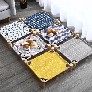 ペット無垢材キャンプベッド猫ハンモックペットベッド犬ベッド犬犬小屋地面から離れた猫犬小屋