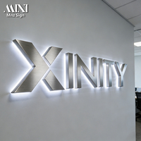 Enseigne lumineuse LED en acrylique doré imperméable pour extérieur, enseigne lumineuse LED 3D rétroéclairée pour devanture de magasin, enseigne lumineuse