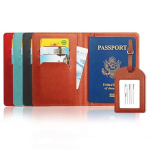 Funda para Pasaporte con Logotipo Personalizado, Borde Aceitado, Piel Sintética, Porta Pasaporte y Etiqueta para Equipaje, Juego de Cartera con Múltiples Ranuras para Tarjetas - Product Image 1