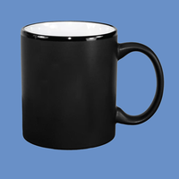 Tasse en céramique de Noël personnalisée avec logo imprimé, 11 oz, en porcelaine noire, fabriquée en usine, écologique, compatible lave-vaisselle et micro-ondes