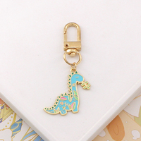 Porte-clés en alliage métallique coloré motif dinosaure de dessin animé, lune, maison, bus, nuage, montagne, rivière, bijou de mode pour les fêtes du Nouvel An, cadeau