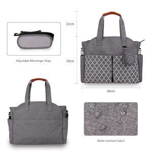 Nuovo LOGO personalizzabile borsa per mummia portatile a spalla singola stampata geometrica con borsa per ciuccio mamma e bambino viaggi all'aperto Momm - Product Image 4