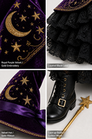 Ensemble de costume de sorcière en velours pour poupée miniature en vinyle de 18 pouces, avec chapeau, bas en dentelle, bottes, baguette magique, tenue victorienne pour Halloween, compatible avec les poupées de 18 pouces