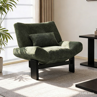 Chaise longue inclinable moderne ergonomique avec pieds en bois massif à profil bas pour chambre, salon, hôtel, maison