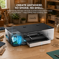 Machine de gravure et de découpe laser CO2 de bureau 60W 500x300mm avec caméra 4KHD autofocus pour l'art mural et les enseignes de table de restaurant