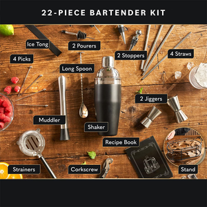 Bán buôn thanh công cụ Set khung gỗ Cocktail Shaker Set với <span class=keywords><strong>Bars</strong></span> cho bartender Kit Set thép không gỉ vàng OEM & ODM <span class=keywords><strong>bar</strong></span> nhà - Product Image 2