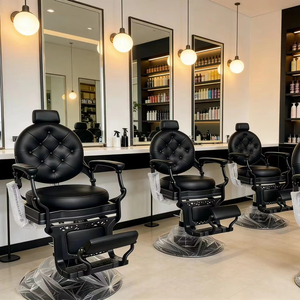 Sillón de peluquería de alta gama, ajustable en altura y reclinable, estilo retro, para barbería, silla para peinar el cabello. - Product Image 1