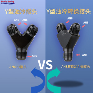 Conector de tubo de aceite tipo Y Haofa Racing, convertidor de aleación de aluminio AN6 2 AN8 para modificación de automóviles - Product Image 4