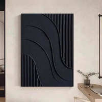 Peinture à l'huile sur toile texturée, grand format, moderne, peinte à la main, style Art déco, nature morte, décoration murale noire pour anniversaire