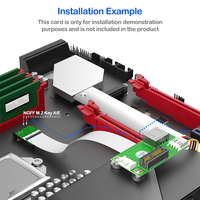 Adaptateur de câble M.2 Key A/E PCIe 1x vers USB 2.0 avec alimentation 4 broches pour ordinateur, blindé EMI, compatible avec les extensions PCIe 1x/4x/8x/16x