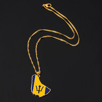 Collier Pendentif Carte Afrique Congo Algérie Syrie, Plaqué Or 18K, Cuivre, Bijoux Hip-Hop, Collier Carte Palestine pour Femmes et Hommes