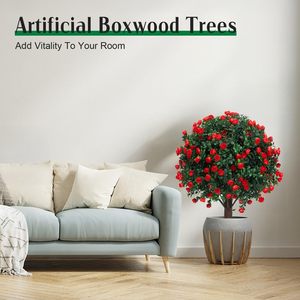 Plantes artificielles de cyprès en topiaire pour extérieur avec piquets, faux arbustes de cèdre résistants aux UV pour la décoration de la véranda. - Product Image 2
