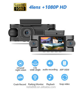 2025 pantalla IPS de 3 pulgadas 4 lentes DVR G-sensor cámara grabadora de vídeo negro coche Dash Cam Monitor WiFi soporte 4 lentes 1080P - Product Image 2