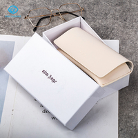 Lot de boîtes à lunettes en cuir PU, personnalisables avec logo, étui rigide noir pour lunettes, emballage avec chiffon
